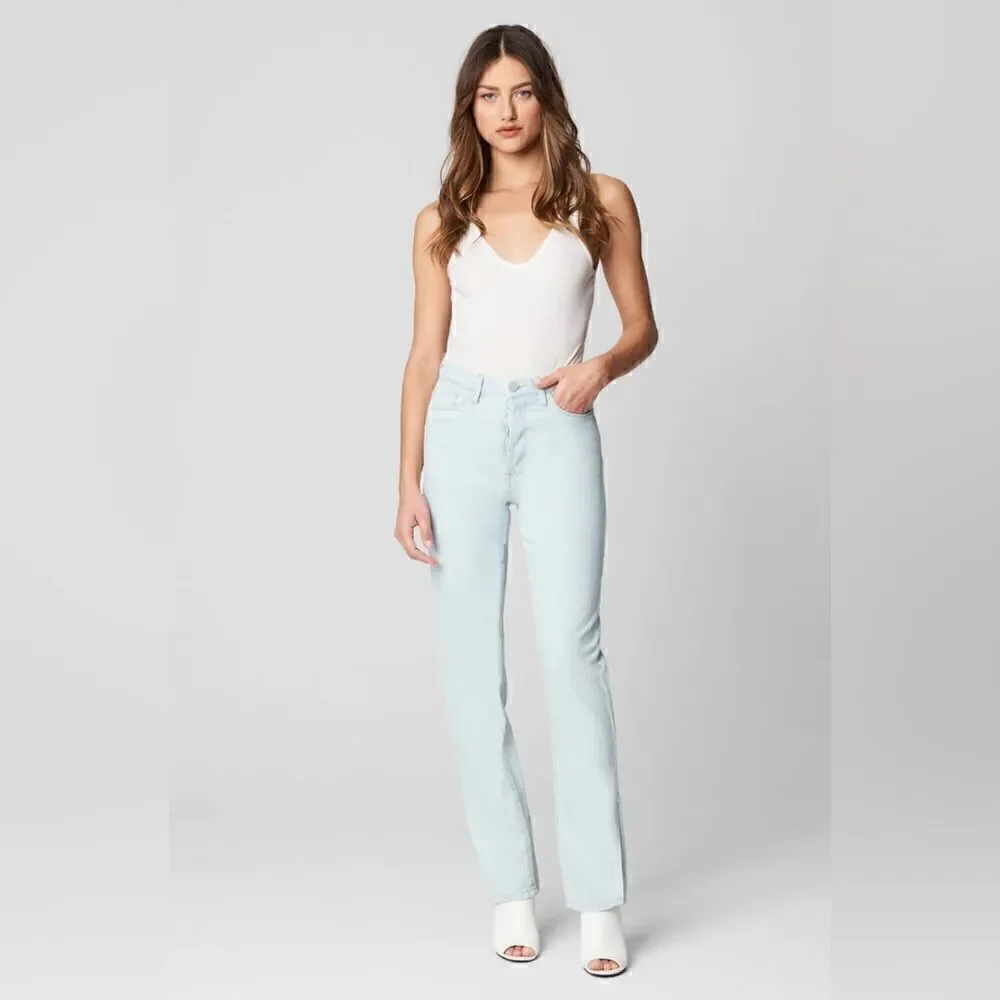 NWT BLANK NYC The Cooper Slim Straight Leg Jean W/ Slit in Super Powers Size 27